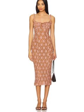 Free People Lucinda Lace Boho Floral Midi Dress Sz S - GREAT CONDITION!